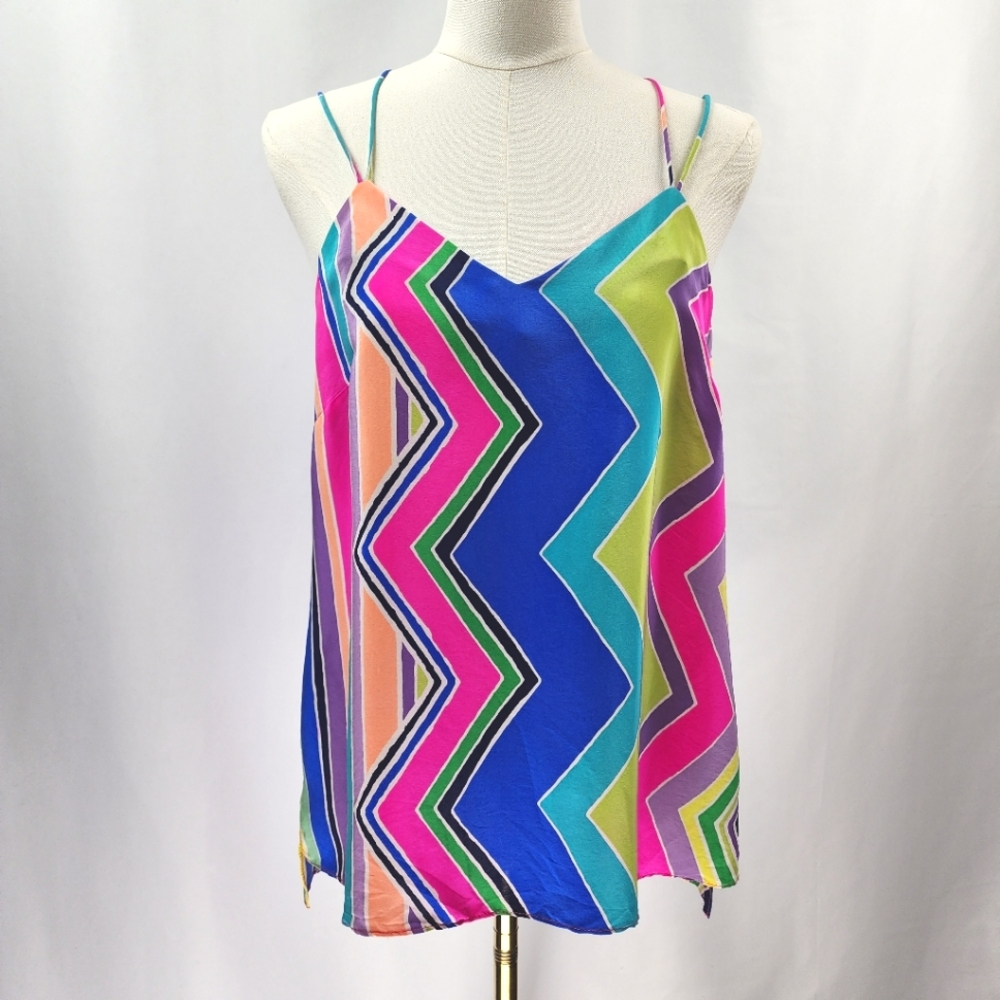 Colorful Chevron Print Spaghetti Strap Top